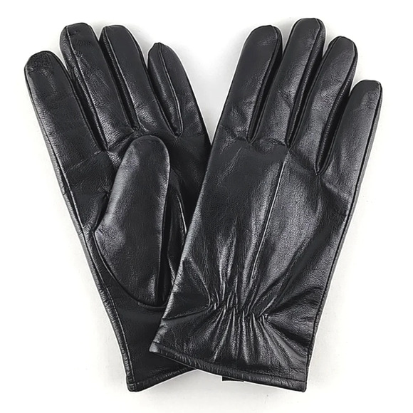 ISOTONER Men's Black  Leather Winter Gloves Insulated Touchscreen Size Large - Picture 1 of 12